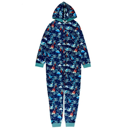 

Canis Christmas Parent-child Pajamas Hooded Cartoon Print Zipper Jumpsuit