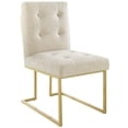 thumbnail image 2 of Ergode Privy Gold Stainless Steel Upholstered Fabric Dining Accent Chair Set of 2 - Gold Beige, 2 of 4