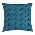 thumbnail image 1 of Gecko Throw Pillow Cushion Cover, Doodle Style Lizard Pattern with Blue Shaded Background Reptile Cartoon, Decorative Square Accent Pillow Case, 24 X 24 Inches, Navy Blue and Green, by Ambesonne, 1 of 2