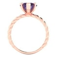 thumbnail image 4 of 2.0ct Heart Cut Purple Alexandrite 18k Pink Rose Gold Engraving Statement Bridal Wedding Solitaire Designer Ring Size 3.5, 4 of 5