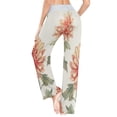 thumbnail image 6 of Women's Long Sleep Pants Home Pants Sleep Pants Wide-Leg Pants Design Elastic Fabric Casual Pants M Chrysanthemum Orange, 6 of 7