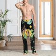 thumbnail image 5 of Uemuo Pattern Men's Wide Leg Palazzo Lounge Pants with Pockets Light Weight Loose Comfy Casual Pajama Pants-X-Large, 5 of 9