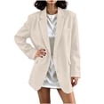 thumbnail image 4 of Homenesgenics Jackets for Women 2026 Long-Sleeve Lapel Minimalist Blazer for Spring/Fall Beige M, 4 of 5