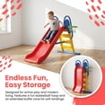 thumbnail image 4 of Kadyn 2 in 1 Toddler Slide Kids Slide for Age 3-8, Freestanding Kids Slide with Climber, Basketball Hoop, Red, 4 of 6
