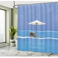 thumbnail image 5 of Ambesonne Island Shower Curtain, Ocean Seascape Beach, 69"Wx70"L, Blue and Beige, 5 of 5