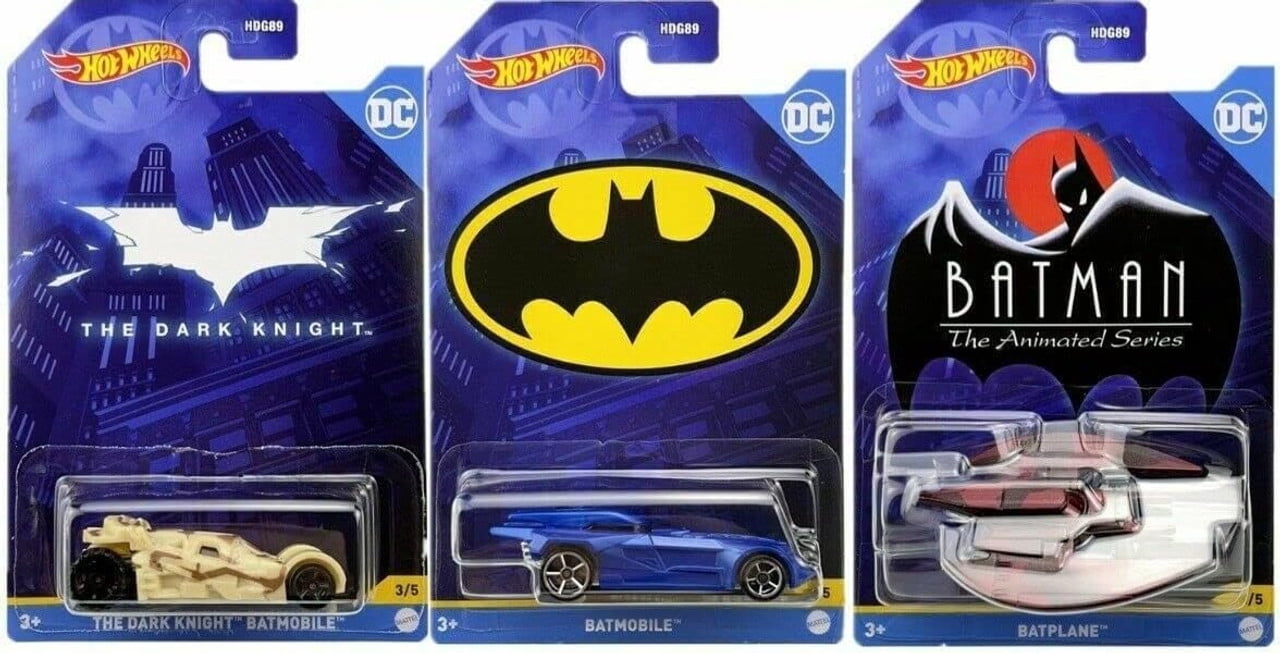Hot Wheels Batman Car and Truck Play Vehicles, Multicolor, 5 Count