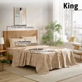 thumbnail image 2 of THD Leaves 4-Piece Printed Patterned Floral Brown Taupe Bed Sheets Set - Wrinkle Resistant & Ultra Soft - Fits Mattresses up to 15 Inches Deep (King), 2 of 6