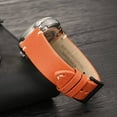 thumbnail image 3 of Quick Release Leather Watch Bands for Men Women,18mm Military Style Top Grain Leather Watch Strap,Orange with Black Buckle, 3 of 8