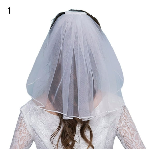 ievspot 1 Pcs Girls First Communion Veils Headpiece Veils with Comb White for Wedding Party(40cm)