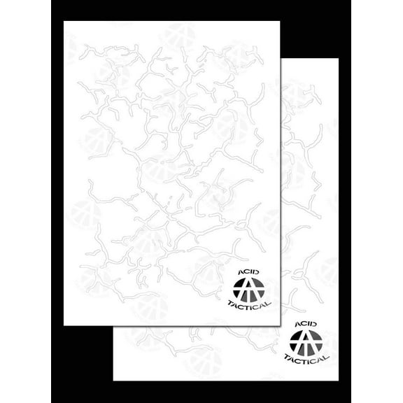 2PK Camouflage EasyPeel Duracoat Paint Cerakote Camo Gun Model Stencils CRACKED