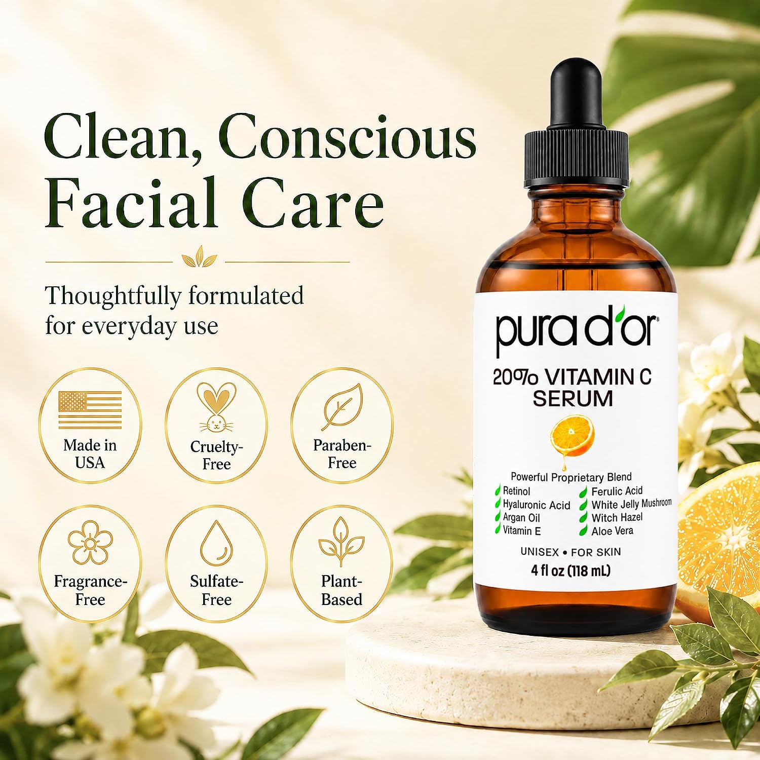 Pura D'Or 20% Vitamin C Serum, 4 fl oz photo 7