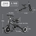 thumbnail image 2 of XJD 5 in 1 Toddler Bike for 1-4 Years Old Boy Girl Tricycles for Toddlers Kids Trikes for Balance Training Baby Bike Infant Trike, 2 of 9