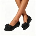 thumbnail image 5 of GERsome Women's Wedge Shoes Round Closed Toe Low Heels Slip On Dress Shoes for Casual Work Wedding Party, Black Size 7, 5 of 7