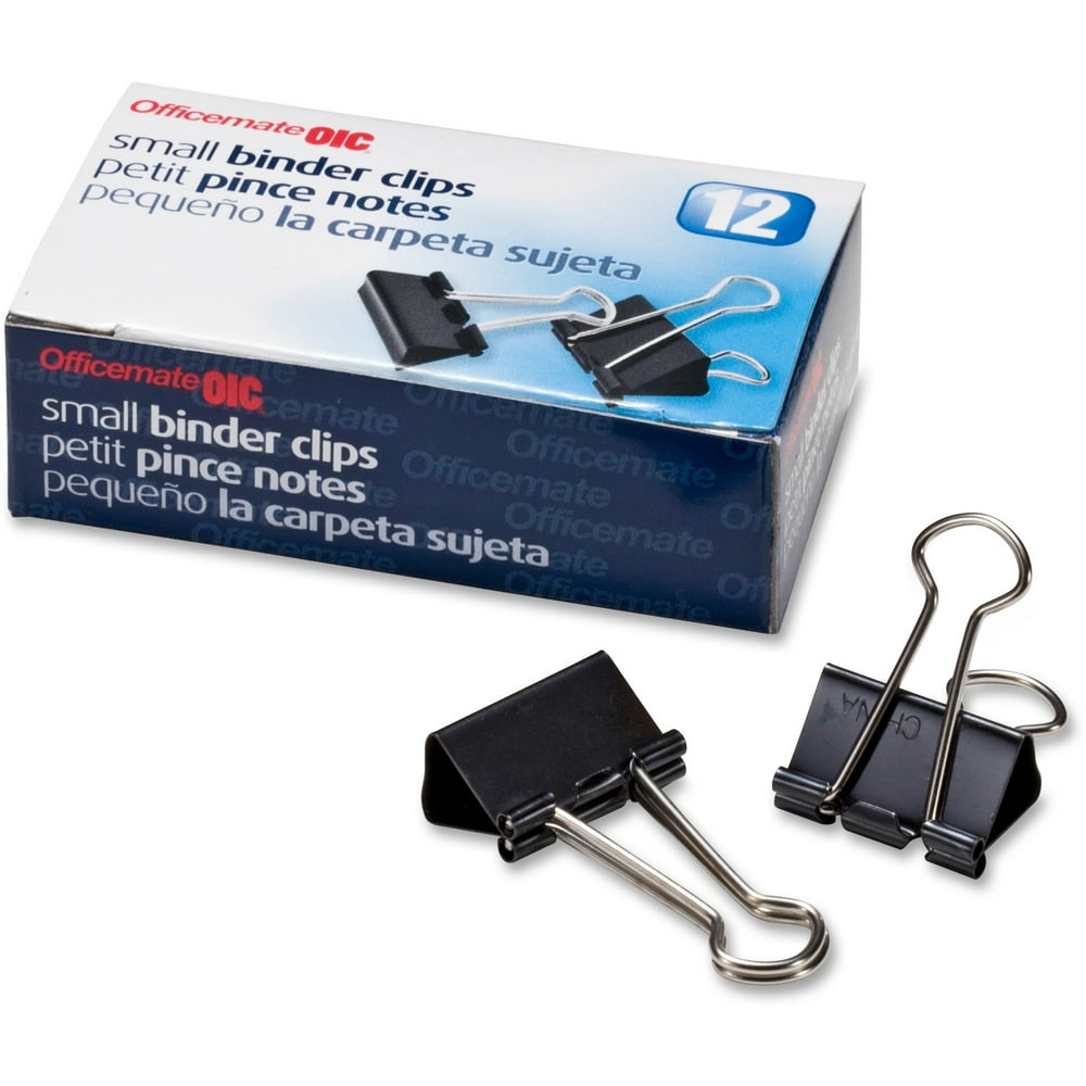 OIC Binder Clips, Black, 12 / Box (Quantity)