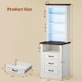 thumbnail image 2 of 61" Tall Nightstand Set of 2 with Charging Station & LED Lights, Bedside Table with 3-Drawer and 3 Adjustable Shelves, Farmhouse End Table for Bedroom, Living Room, White, 2 of 8