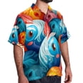thumbnail image 2 of Easter Men's Short Sleeve Printed Button Down Beach, Casual, Poplin Shirts for Summer Vacation, 2 of 6