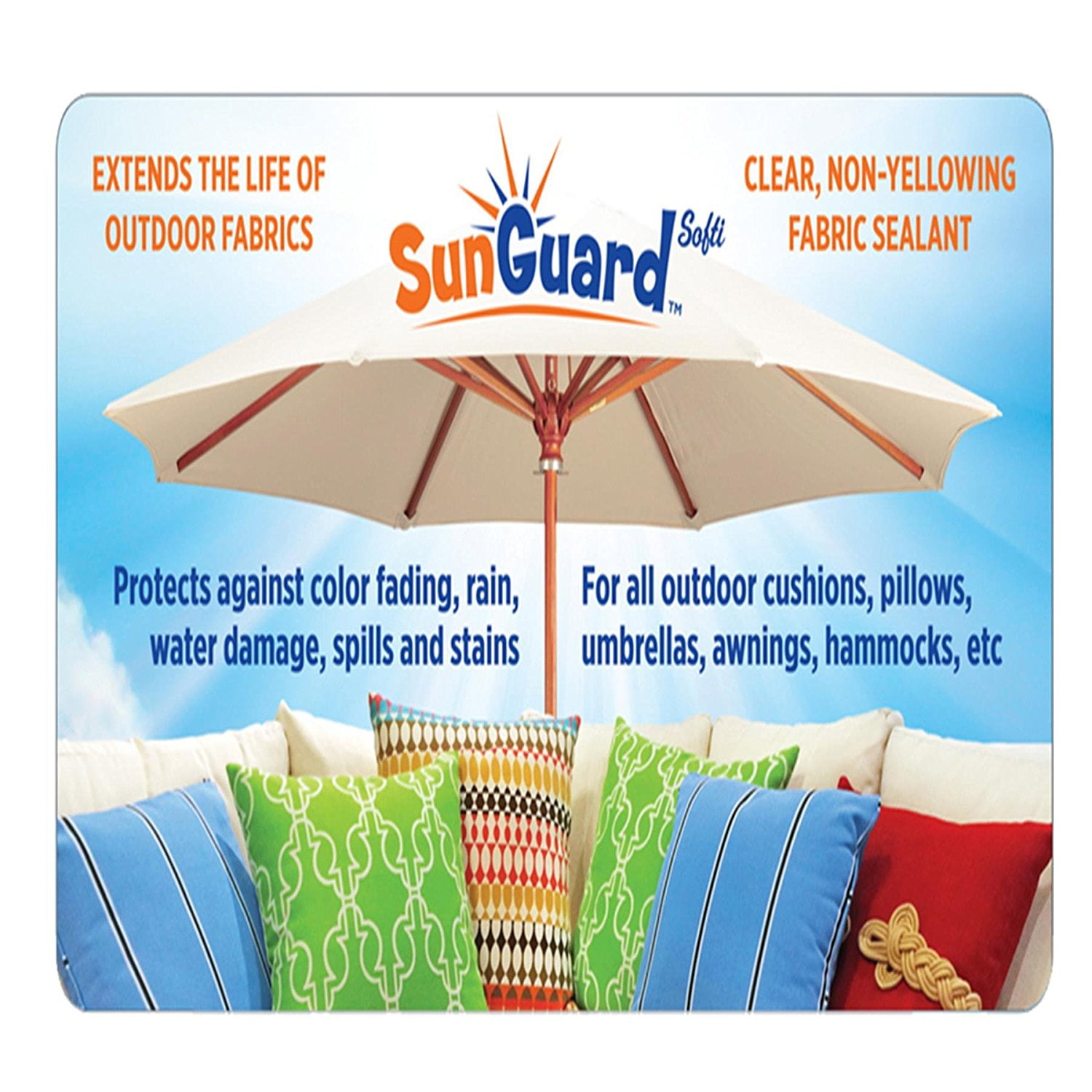 SUNGUARD Fabric UV Sealant Spray for Fading, Waterproof Protection and Stain Resistance for Outdoor & Indoor Fabrics (3-Pack)