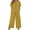 Gold, variant on Women's Cotton Linen Short Sleeve Wide Leg Cropped Pants Suit