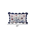 thumbnail image 5 of Fuebueo 20" Patriotic Lumbar Throw Pillow, Independence Day Decorative Cushion with Freedom Script and Fireworks, Scalloped Edge Stars and Stripes, Red White and Blue, 5 of 5