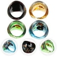 thumbnail image 3 of SHISUYAN 4 Pcs Hand Made Glass Rings for Women with Pattern Fairy Cottagecore Style, 3 of 8