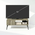 thumbnail image 6 of Furinno Claude Mid Century Style TV Stand for TV up to 40 with Wood Legs, French Oak, 6 of 6
