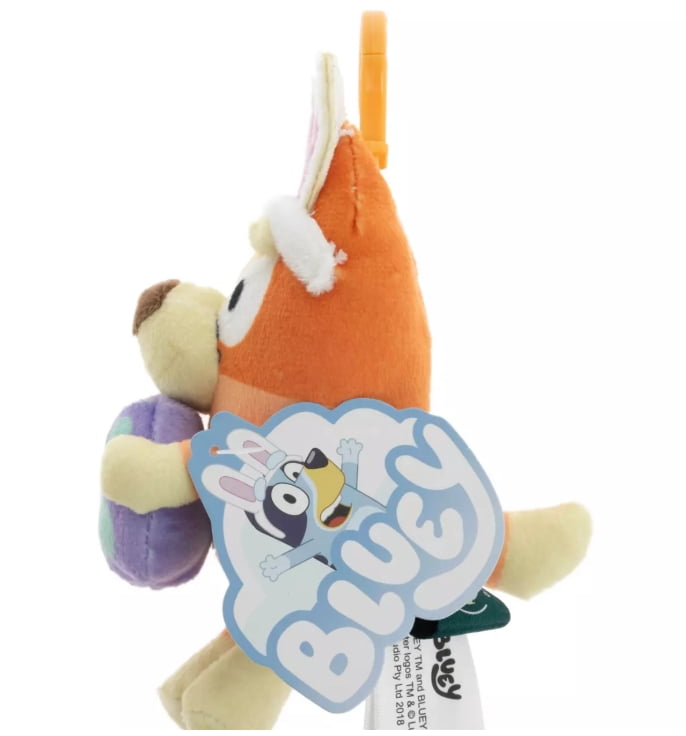A Adventure Bluey Bingo with Egg Easter Plush Clip 3.5"