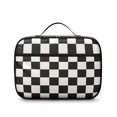 thumbnail image 2 of Black and White Checkered Pattern Insulated Lunch Bag Teens,Bento School Lunch Bag for Teens for Work,Picnic or Travel 10.6x7.7x4.3 Inches,12 Can Capacity, 2 of 6