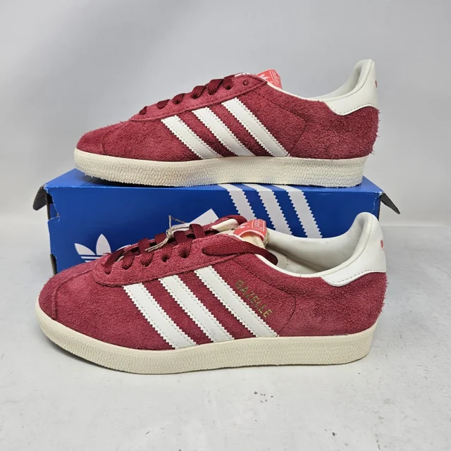 Men's Ad-id-as Gazelle Originals Classic White Red Suede Shoes / IF9652 / Size 13