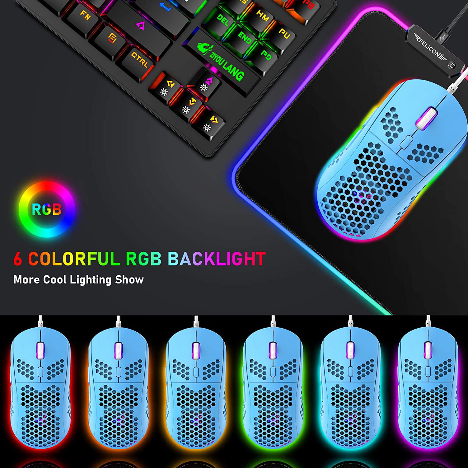 ZIYOU LANG M8PRO Ultralight Wired Gaming Mouse, Lightweight Honeycomb