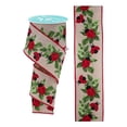 thumbnail image 3 of 2.5in Ladybug and Leaves Ribbon: Natural (10 Yards), 3 of 3