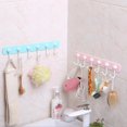 thumbnail image 4 of Self Adhesive Coat 6-Hook Hook Rail, Towel Rack, storage and Organization Hanger for Kitchen, Bedroom, Bathroom, Foyer, Hallway Green, 4 of 8
