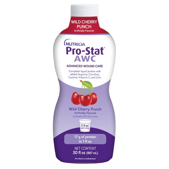 Pro-Stat Advanced Wound Care (AWC), Concentrated Liquid Protein Medical Food - Wild Cherry, 30 Fl Oz Bottle