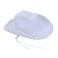 thumbnail image 3 of Segolike Bridal Cowgirl Hat with LED Charm Western Cowboy Hat for Beach Gift Party Favors White, 3 of 8