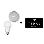 Google Smart Light Starter Kit - Google Home Mini and GE C-Life Smart Light Bulb + TIDAL Premium 4-Month FREE Trial