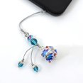 thumbnail image 4 of Cloisonne Caller Locket Keyring Jewelry Hollow Flower Pendant Rope Keychain Blue Keychain Jewelry Ornament, 4 of 8