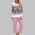 thumbnail image 2 of Pisexur Pyjama de Noël pour Femmes Ensemble Deux Pièces Tendance des Fêtes Imprimé Flocon de Neige Pyjamas de Noël Décontractés Manches Longues Col Rond Hauts Pantalons de Pyjama Tenue de Nuit, 2 of 5