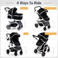 thumbnail image 2 of Hagaday Baby Stroller, 2-in-1 Reversible Stroller with Bassinet Mode, Foldable Infant Stroller with Canopy, One Button Brake, Adjustable Handle, Newborn Stroller (Black), 2 of 5