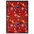 thumbnail image 2 of Joy Carpets 1417C-01 Multi-Sport Red 5 ft.4 in. x 7 ft.8 in. WearOn Nylon Machine Tufted- Cut Pile Sports Rug, 2 of 2