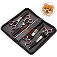 thumbnail image 1 of 4-Piece Set with Thinning, Straight & Curved Scissors + Comb Professional Titanium Enhanced Pet Grooming Kit, 1 of 5