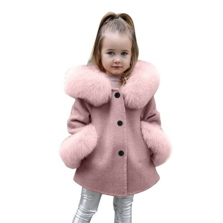 

Youmylove Toddler Girls Winter Windproof Coat Jacket Kids Warm Fleece Hooded Outerwear Children Clothing