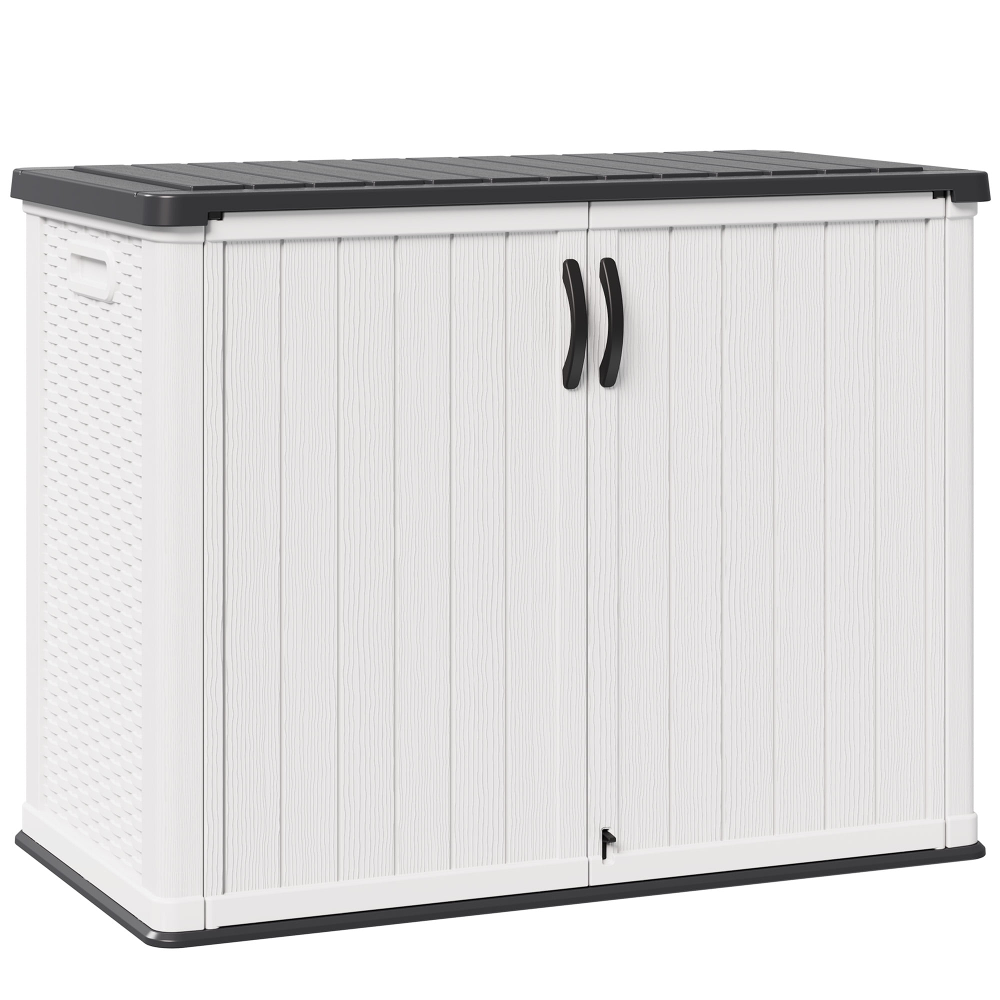 Homall 26 Cu.ft Resin Outdoor Storage Shed - Waterproof, Lockable & Sturdy Floor for Patio/Garden, White