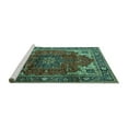 thumbnail image 2 of Ahgly Company Machine Washable Indoor Rectangle Medallion Turquoise Blue Traditional Area Rugs, 2' x 3', 2 of 4