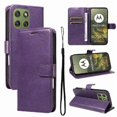 thumbnail image 3 of Wallet Case for Motorola Edge 70 Flip Cover with Card Slots, Magnetic Stand & Strap Purple, 3 of 6