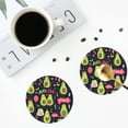 thumbnail image 4 of Naloa Avocado Love Leather Coasters for Drinks, Durable Drink Coasters 4 Set for Tabletop Protection, Luxurious Home Décor and Housewarming Gift ( {designName})Round Shape, 4 of 6