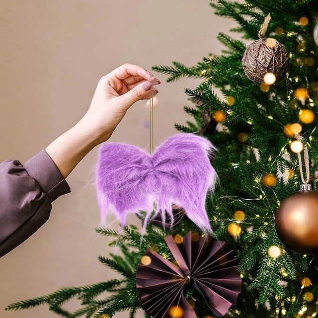 Long Haired Christmas Bow Candy Color Tree Ornaments DIY Party Decorations Cute Christmas Decor Handmade Holiday Accessories