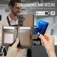 thumbnail image 5 of JEEHOOD Case For Samsung Galaxy A25 5G, RFID Blocking Compatible With MagSafe Detachable 2 In 1 Wallet With Snap fastening Card Holder,PU Leather Case,Kickstand Magnetic Protective Cover,Brown, 5 of 8