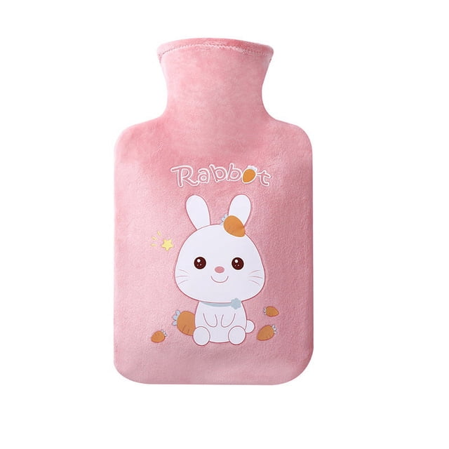 Bolsa de agua caliente de invierno BRILLAR PVC bonita de dibujos animados Rosa 1000ml