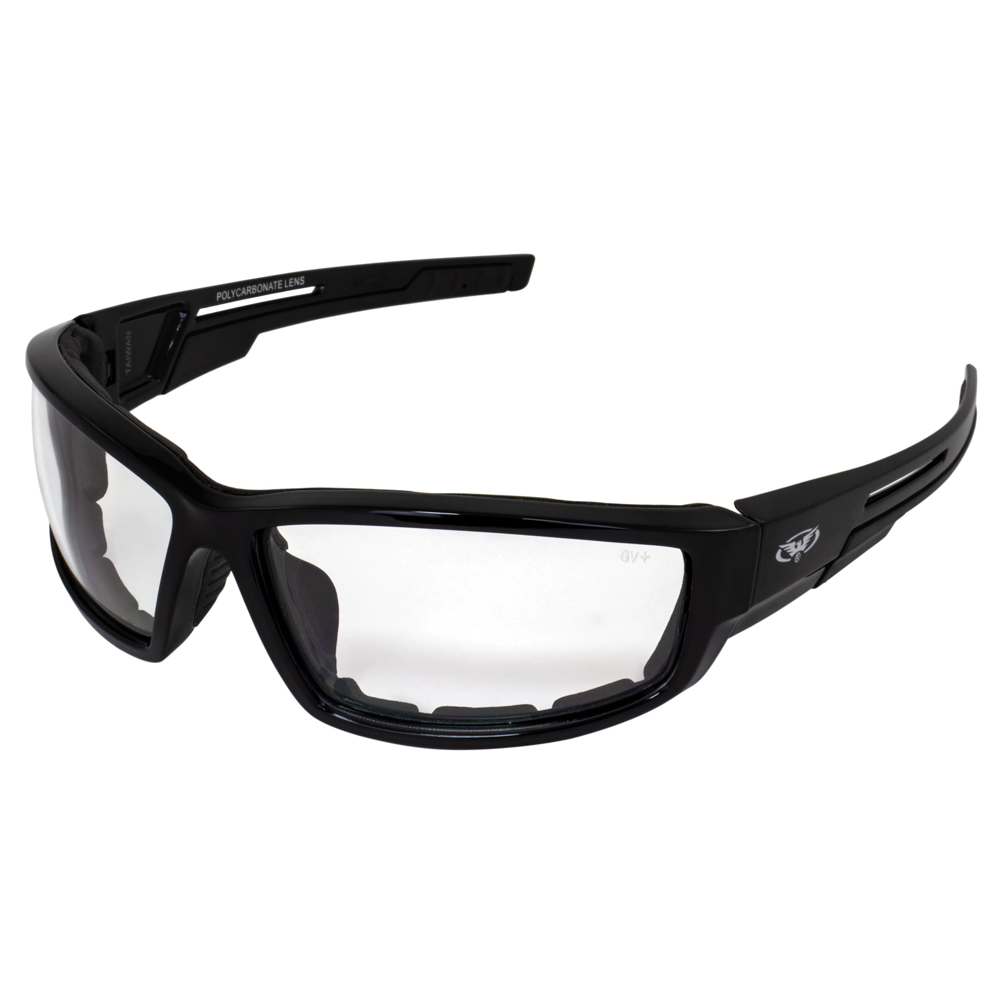 Sly Padded Motorcycle Riding Glasses Clear Shatterproof Lens by Global Vision 