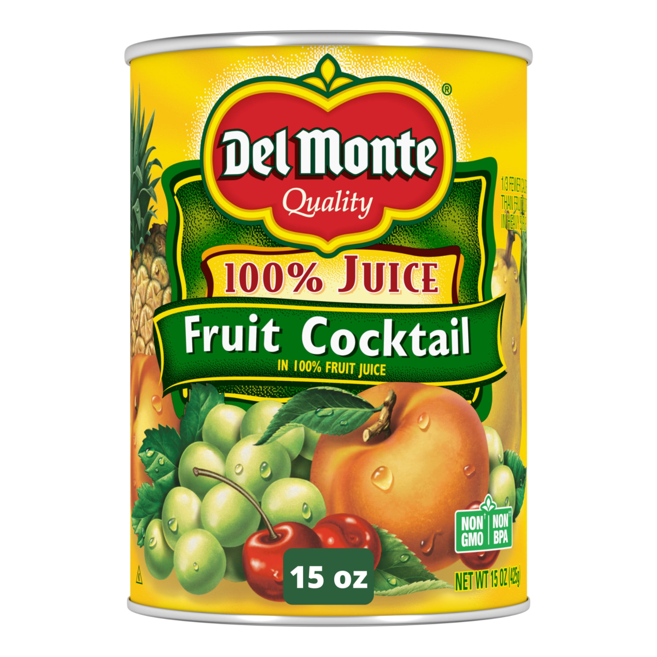 (12 pack) Del Monte Fruit Cocktail in Fruit Juice, Canned Fruit, 15 oz Can
