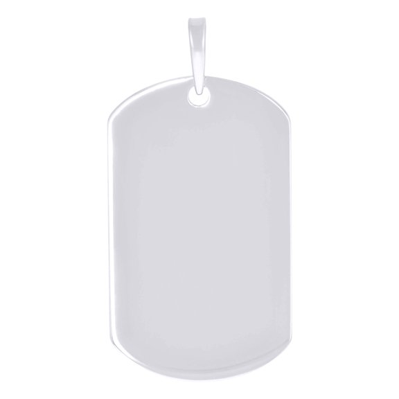 925 Sterling Silver Mens Dog Tag Engraveable Charm Pendant for Men